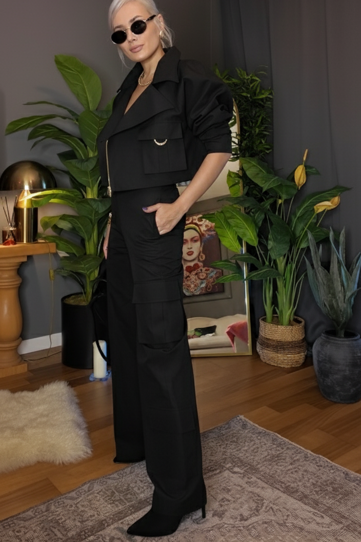 Masca Siyah Kargo Pantolon