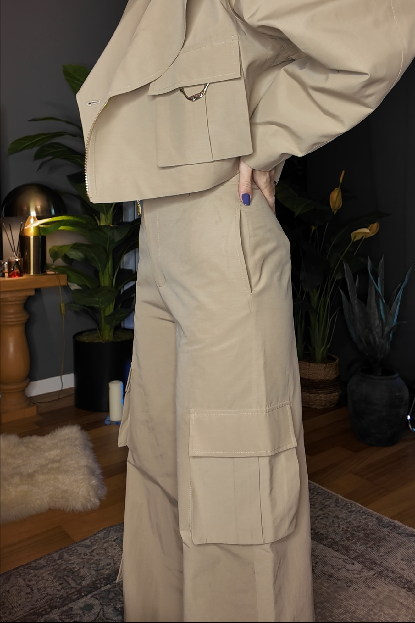 Masca Bej Kargo Pantolon