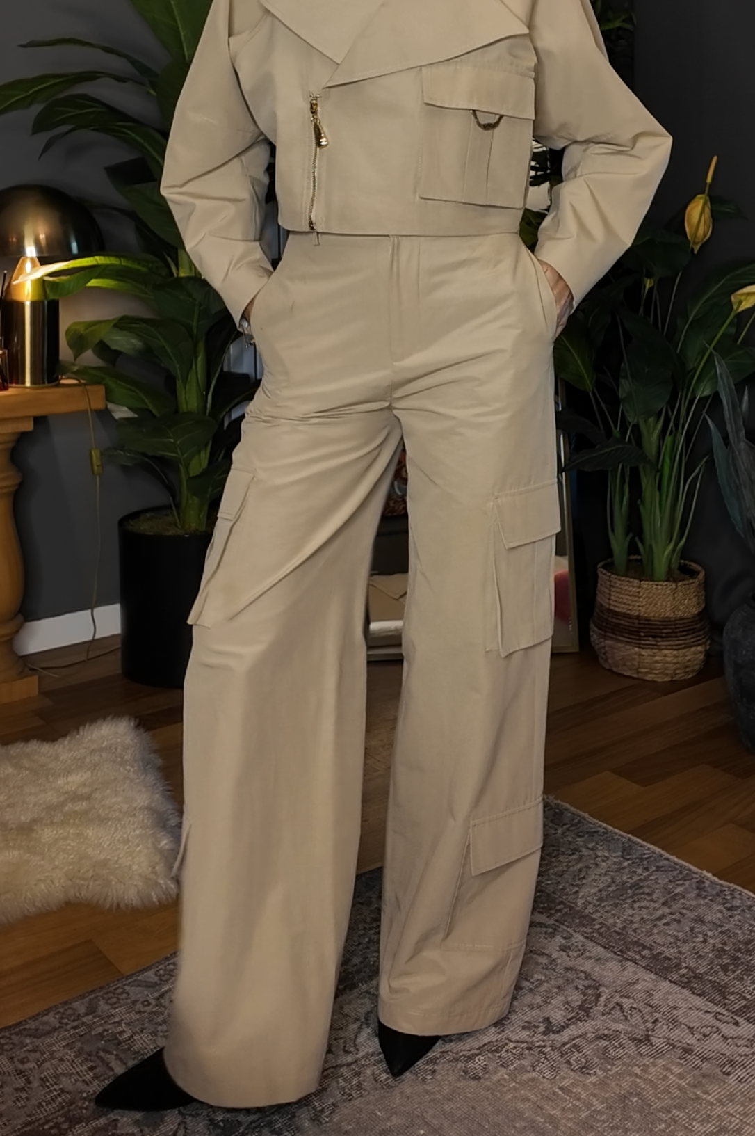 Masca Bej Kargo Pantolon