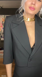 Truvakar Kol Crop Blazer