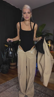 Masca Bej Kargo Pantolon